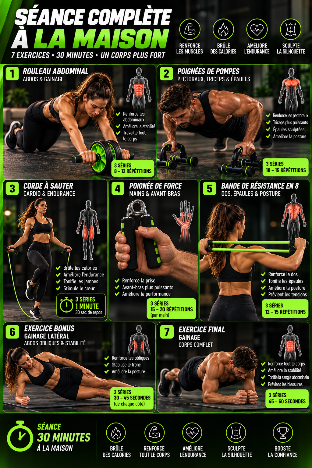 Set fitness complet 7 pièces pour la maison – photo 4