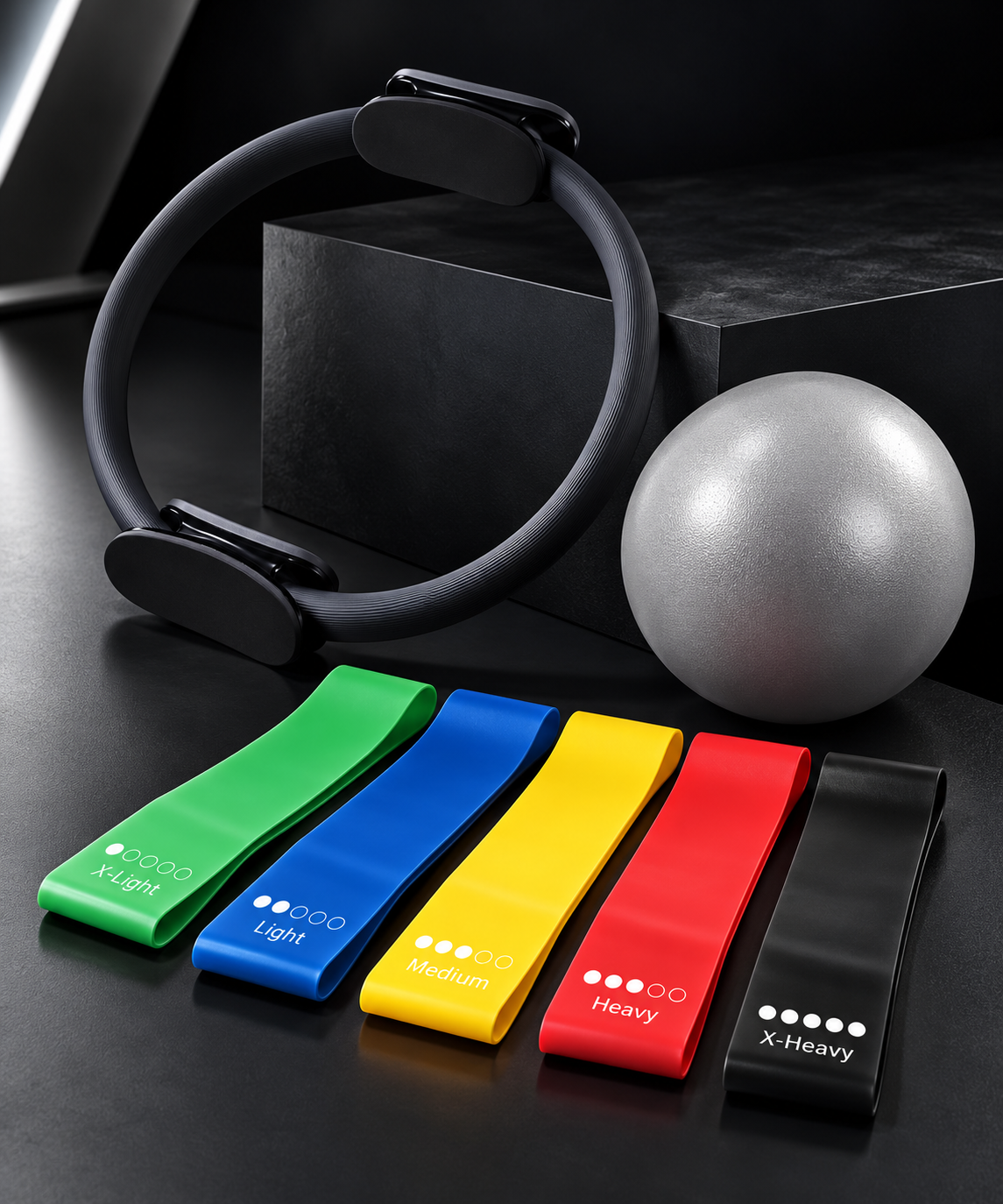 Set Pilates 7 pièces avec anneau, ballon et bandes – photo 7