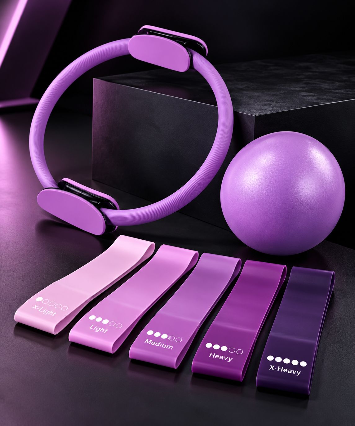 Set Pilates 7 pièces avec anneau, ballon et bandes – photo 6