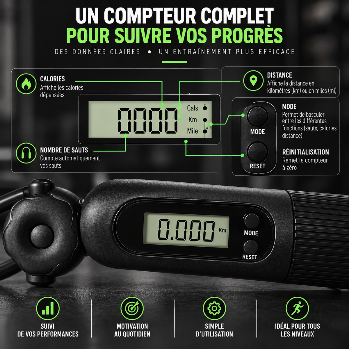Corde à Sauter Connectée — Compteur & minuterie – photo 6