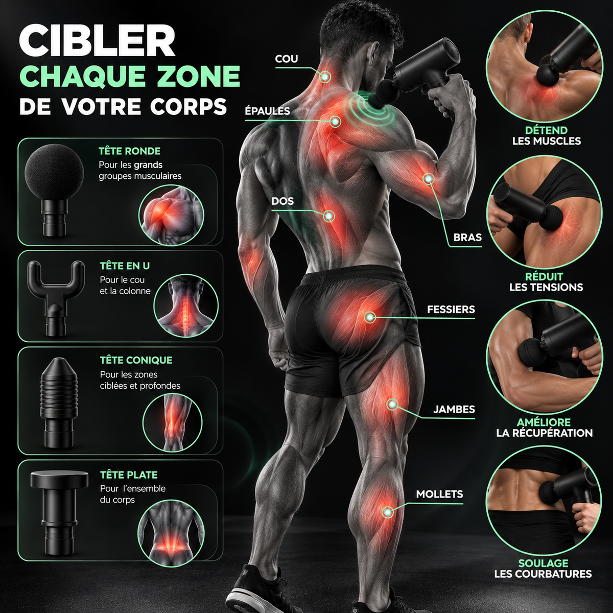 Pistolet de Massage Musculaire — Massage Profond – photo 4